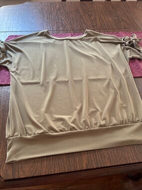 Always Indigo Knit Tie-Sleeve Dolman Top - Taupe